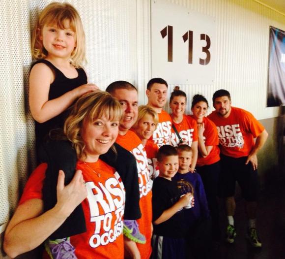 The Woodard clan (L to R): My daughter on my shoulders, my husband, my mother-in-law, my two nephews, my brother-in-law, my sisters-in-law, and another brother-in-law