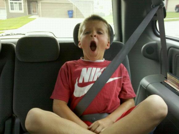 Getting pumped to cheer on big brother at basketball.