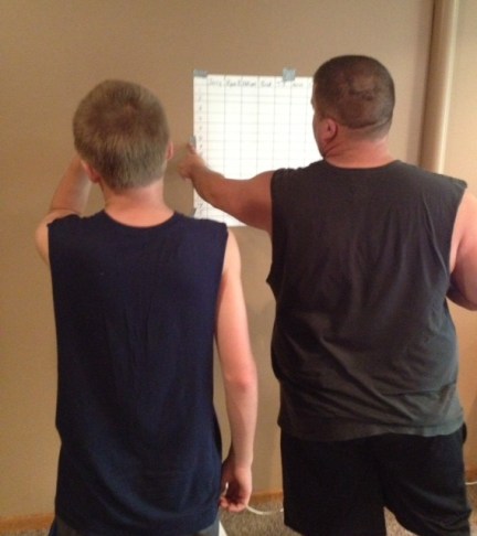 Ryan passing along his "wisdom" to our oldest.